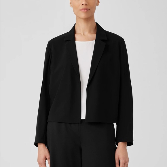 EILEEN FISHER BLACK ONE BUTTON BLAZER LARGE - Picture 1 of 7